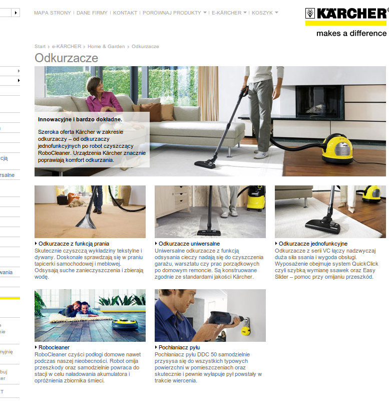 wycinek strony Karcher