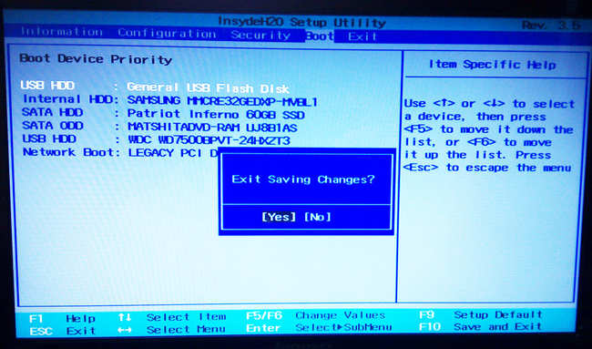 1st boot device USB HDD