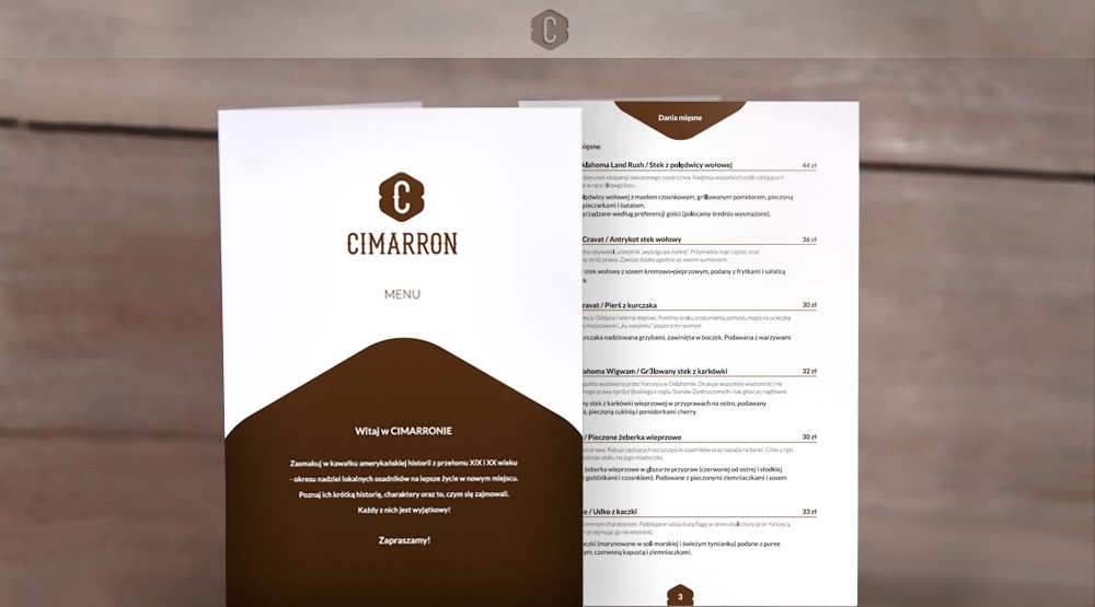 Karty MENU zgodne z identyfikacją wizualną